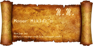 Moser Miklós névjegykártya